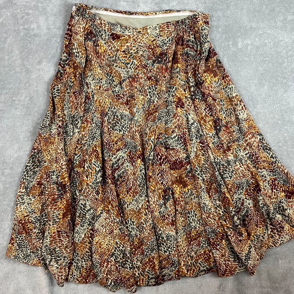 Jones New York Midi Skirt Womens 16W 100% Silk Abstract Multicolor - Picture 6 of 9